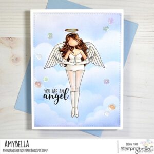 CURVY GIRL ANGEL RUBBER STAMP SET (INCLUDES MINI ANGEL)