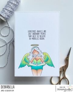 ANGEL DEVIL SENTIMENT SET ( INCLUDES 5 RUBBER STAMPS)