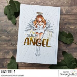 CURVY GIRL ANGEL RUBBER STAMP SET (INCLUDES MINI ANGEL)