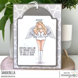 ANGEL DEVIL SENTIMENT SET ( INCLUDES 5 RUBBER STAMPS)