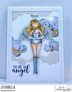 ANGEL DEVIL SENTIMENT SET ( INCLUDES 5 RUBBER STAMPS)