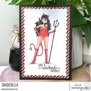 ANGEL DEVIL SENTIMENT SET ( INCLUDES 5 RUBBER STAMPS)