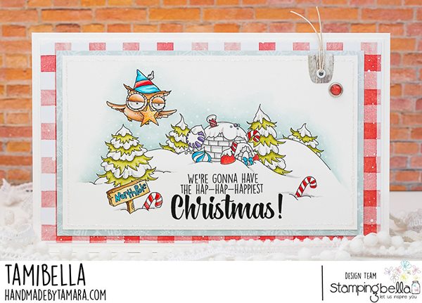 NORTH POLE BACKDROP RUBBER STAMP