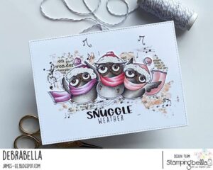 THREE OWLS CAROLING RUBBER STAMP