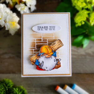 GNOME CARPENTER RUBBER STAMP