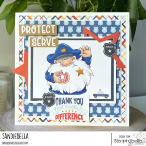 GNOME POLICE OFFICER RUBBER STAMP