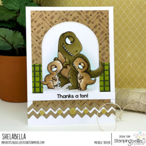 ODDBALL MAMA DINO AND HER BABIES RUBBER STAMP