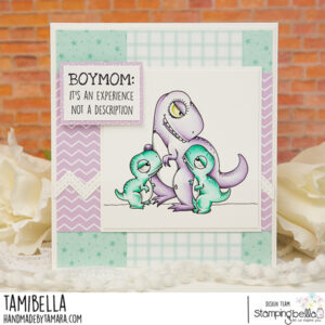 ODDBALL MAMA DINO AND HER BABIES RUBBER STAMP