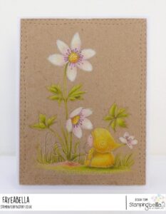 BUNDLE GIRL WITH A WOOD ANEMONE RUBBER STAMP