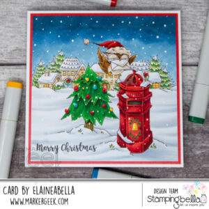 CHRISTMAS VILLAGE BACKDROP RUBBER STAMP