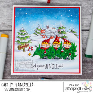 NORTH POLE BACKDROP RUBBER STAMP