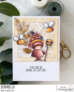 BUNDLE GIRL BEEKEEPER RUBBER STAMP (INCLUDES 2 SENTIMENTS)