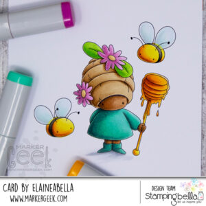 BUNDLE GIRL BEEKEEPER RUBBER STAMP (INCLUDES 2 SENTIMENTS)