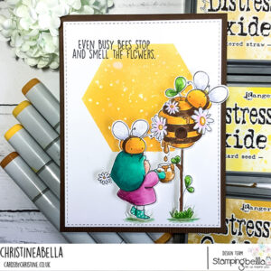 BUNDLE GIRL AND THE BEEHIVE RUBBER STAMP (INCLUDES 1 SENTIMENT)