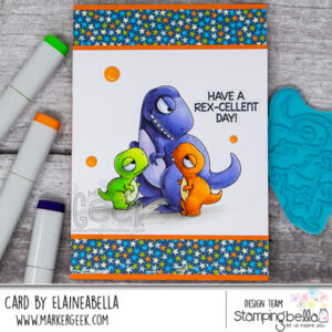 ODDBALL MAMA DINO AND HER BABIES RUBBER STAMP