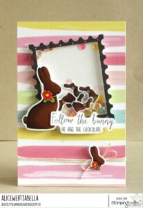 CHOCOLATE BUNNIES RUBBER STAMPS (set of 4 rubber stamps)