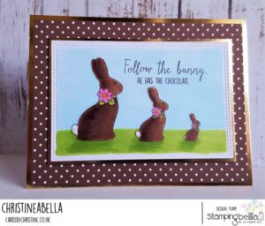 CHOCOLATE BUNNIES RUBBER STAMPS (set of 4 rubber stamps)