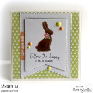 CHOCOLATE BUNNIES RUBBER STAMPS (set of 4 rubber stamps)