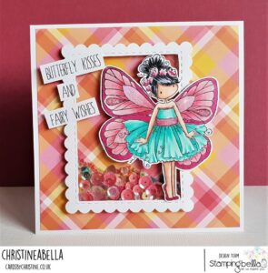 TINY TOWNIE BUTTERFLY GIRL BLANCHE RUBBER STAMP