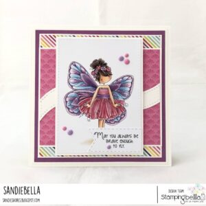 TINY TOWNIE BUTTERFLY GIRL BLANCHE RUBBER STAMP