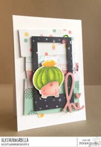 CACTUS BABY RUBBER STAMP (includes sentiment)