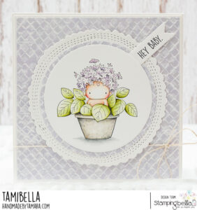 HYDRANGEA BABY RUBBER STAMP (includes sentiment)