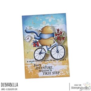 GUINEA ON A BICYCLE RUBBER STAMP (INCLUDES 1 SENTIMENT)