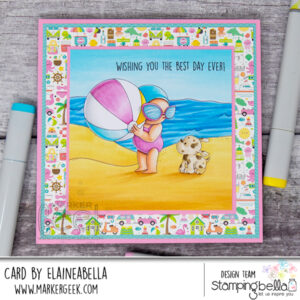 BEACH BACKDROP RUBBER STAMP