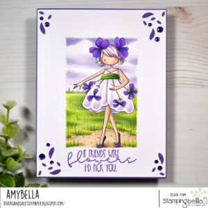 TINY TOWNIE GARDEN GIRL VIOLET RUBBER STAMP