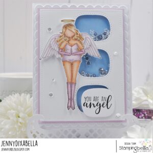 CURVY GIRL ANGEL RUBBER STAMP SET (INCLUDES MINI ANGEL)