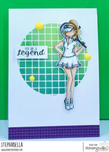 CURVY GIRL PLAYS TENNIS RUBBER STAMP