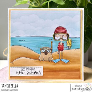 BEACH BACKDROP RUBBER STAMP