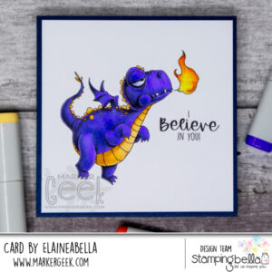 ODDBALL FAIRYTALE DRAGON FLYING RUBBER STAMP