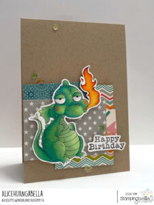 ODDBALL FAIRYTALE DRAGON SITTING RUBBER STAMP