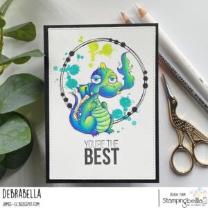 ODDBALL FAIRYTALE DRAGON SITTING RUBBER STAMP