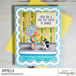 SUMMER BUNDLE GIRL IN A FLORAL SWIMCAP & PUPPY RUBBER STAMP SET (includes 2 stamps)