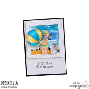 SUMMER BUNDLE GIRL WITH A BEACH BALL & PUPPY RUBBER STAMP SET (includes 2 stamps)