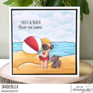 BEACH BACKDROP RUBBER STAMP