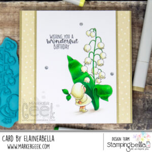 BUNDLE GIRL WITH LILY OF THE VALLEY RUBBER STAMP