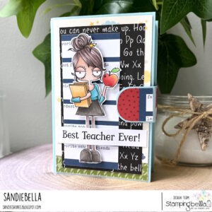 ODDBALL GIRL TEACHER RUBBER STAMP SET (includes 1 sentiment)