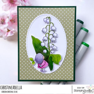 BUNDLE GIRL WITH LILY OF THE VALLEY RUBBER STAMP