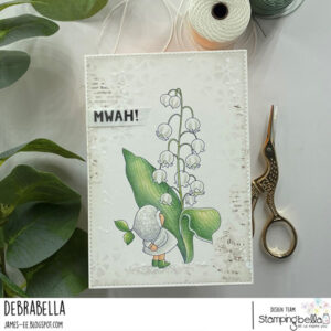 BUNDLE GIRL WITH LILY OF THE VALLEY RUBBER STAMP