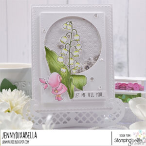 BUNDLE GIRL WITH LILY OF THE VALLEY RUBBER STAMP