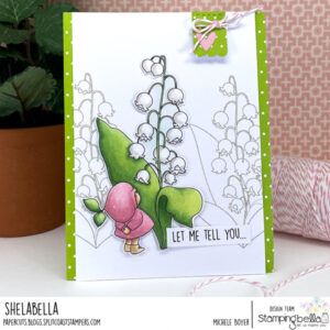 BUNDLE GIRL WITH LILY OF THE VALLEY RUBBER STAMP