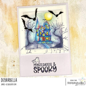 HAUNTED HOUSE BACKDROP RUBBER STAMP