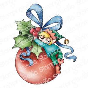 ODDBALL CHRISTMAS ORNAMENT ELF RUBBER STAMP