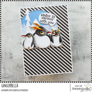 ODDBALL PENGUIN TRIO RUBBER STAMP