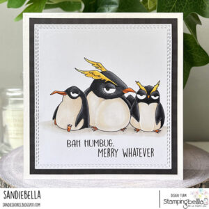 ODDBALL PENGUIN TRIO RUBBER STAMP