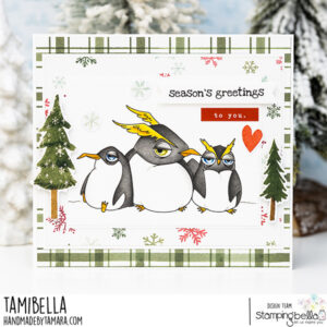 ODDBALL PENGUIN TRIO RUBBER STAMP