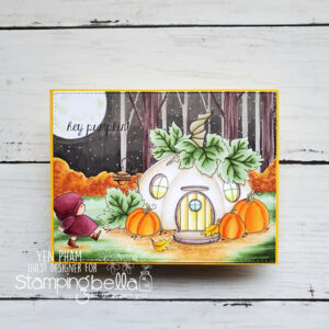 PUMPKIN HOUSE BACKDROP RUBBER STAMP